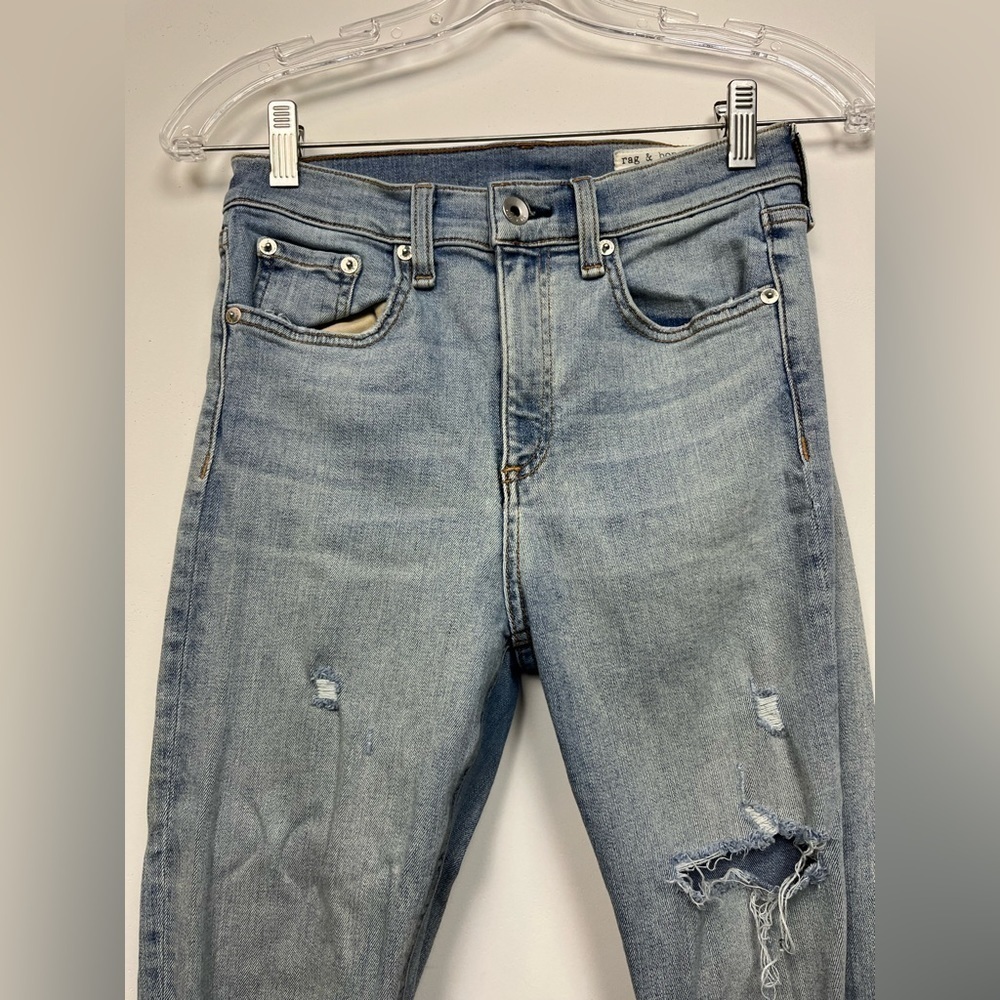 RAG & BONE HIGH RISE ANKLE SKINNY JEANS BLUE SIZE 26 - Picture 5 of 7